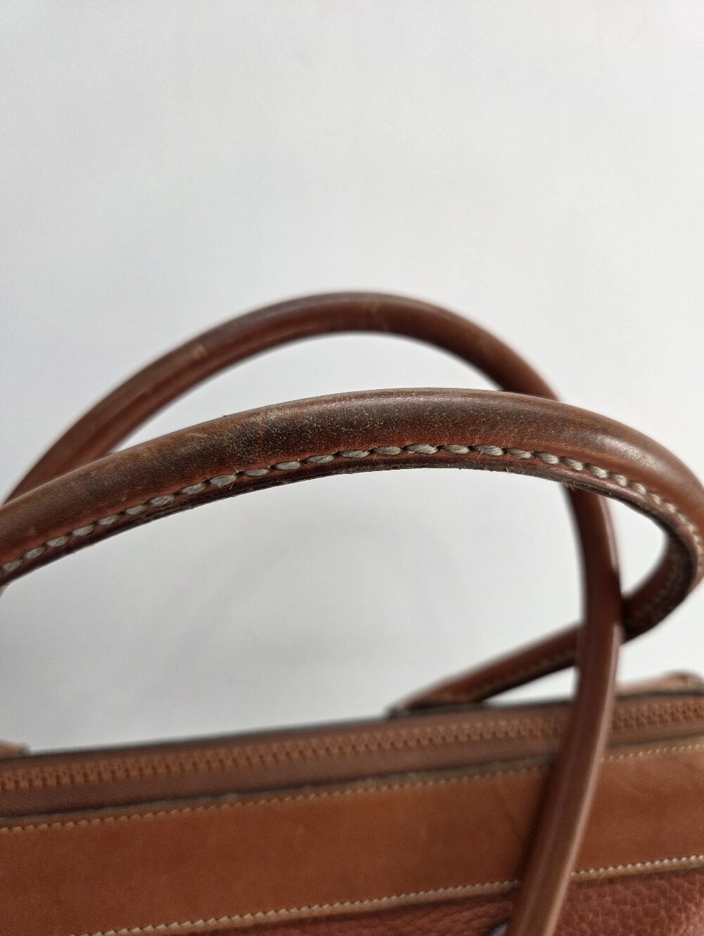 Vintage Dooney & Bourke All-Weather Leather Pebbled Leather Satchel Brown - Picture 3 of 16